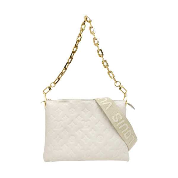 COUSSIN PM Monogram Calfskin White