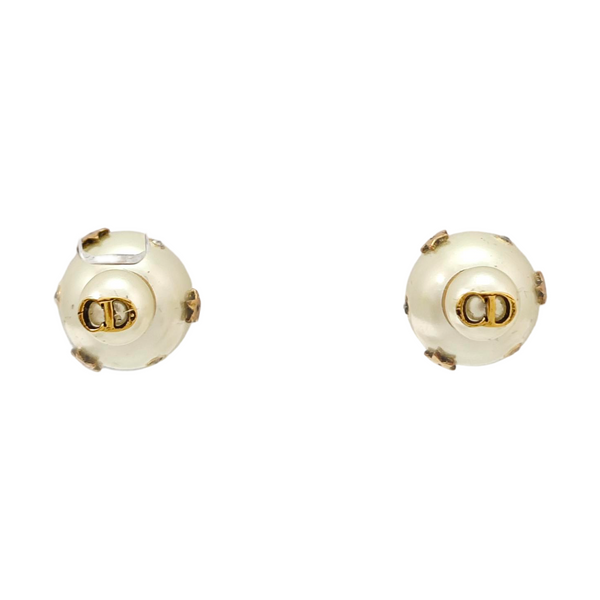 Dior Tribales Metal White Stud Earrings