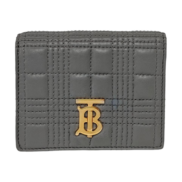 Quilted Lambskin Wallet Gray