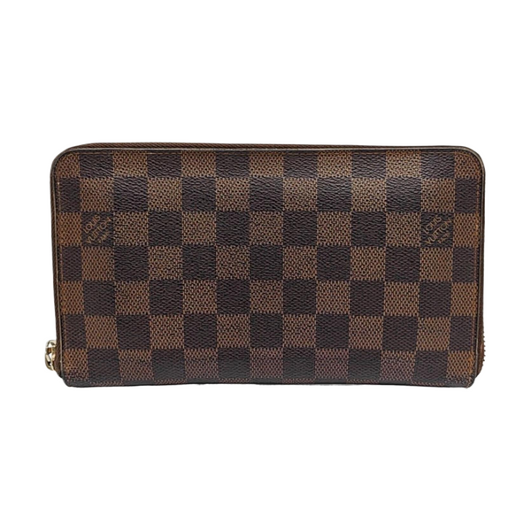 ZIPPY Damier Ebene Coated Canvas Brown Wallet