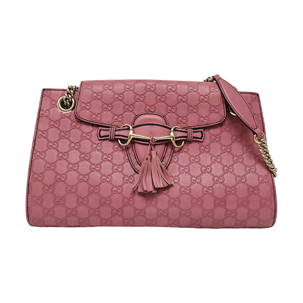 Emily Chain Monogram Calfskin Pink