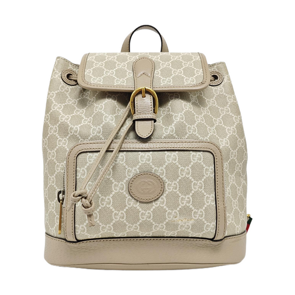 Monogram Coated Canvas Backpack Beige