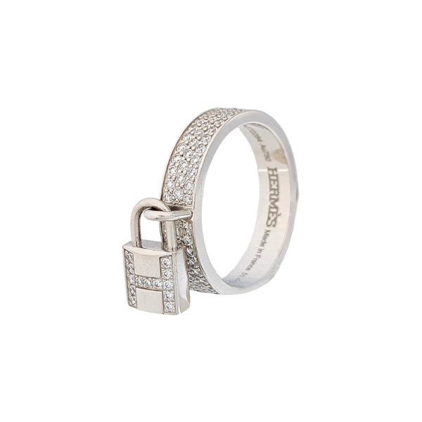 Kelly Clochette 18k White Gold Silver Ring EU 51