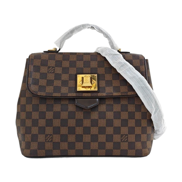 BERGAMO MM Damier Ebene Coated Canvas Brown