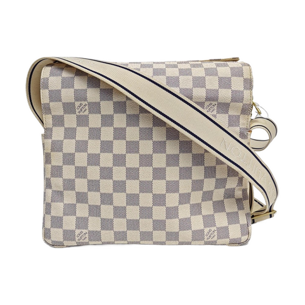 NAVIGLIO Damier Azur Coated Canvas White
