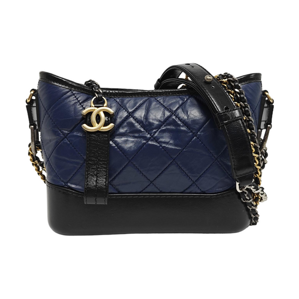 Authenticated pre-owned GABRIELLE Small Quilted Calfskin Blue - Crossbody Bag at Looply