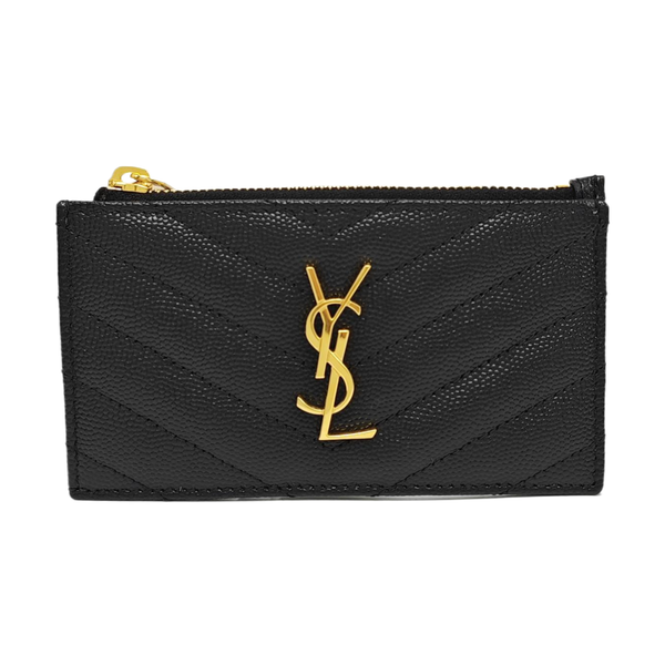 FRAGMENTS Chevron Calfskin Black Card Holder