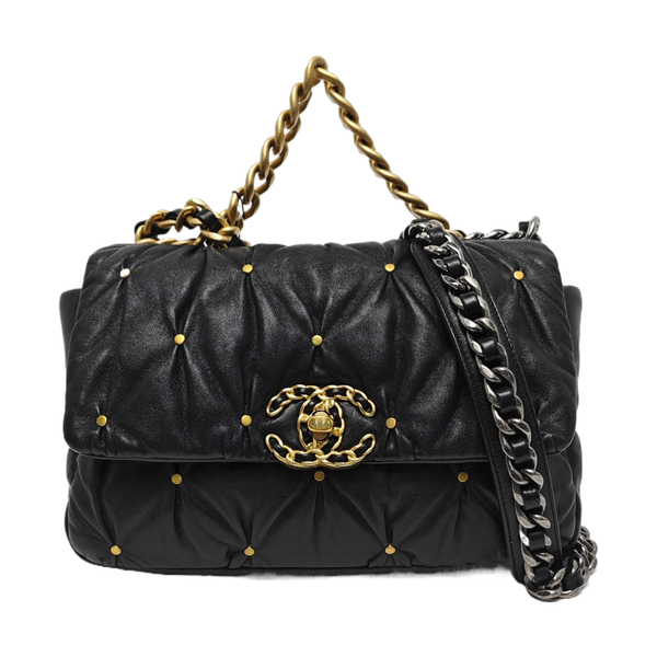 CHANEL 19 Small Quilted Lambskin Black