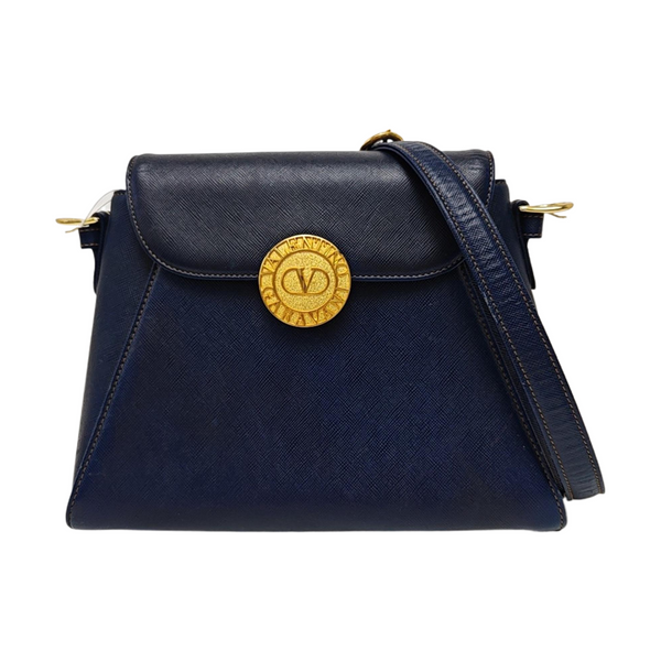 Leather Shoulder Bag Blue