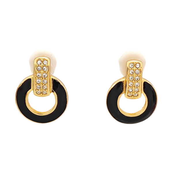 Metal Black Clip On Earrings