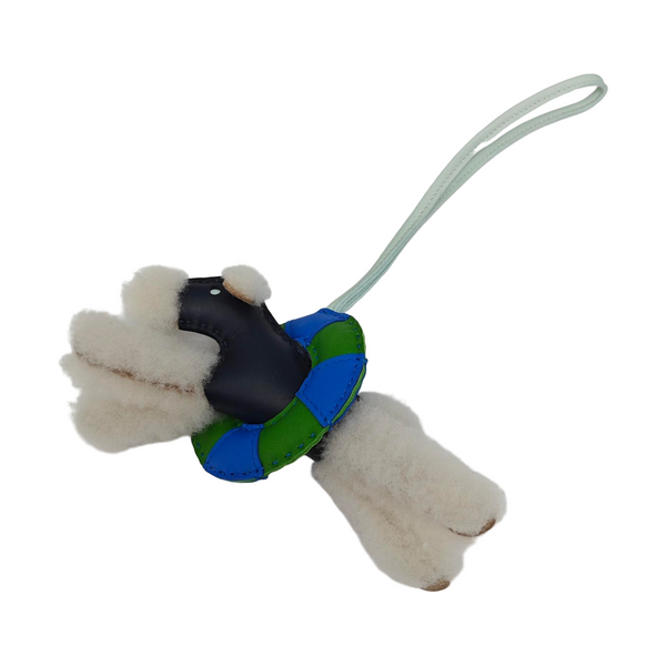 Leather Bag Charm Blue