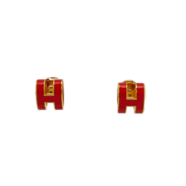 Metal Orange Stud Earrings