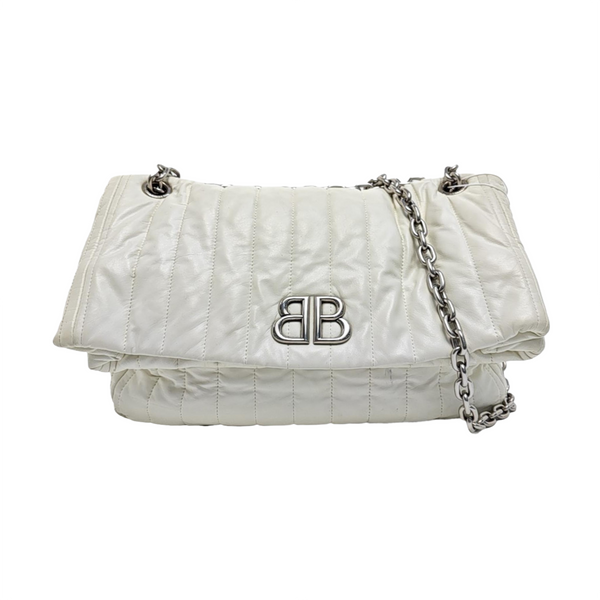 BB Quilted Calfskin White
