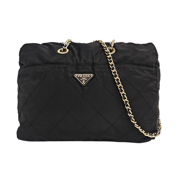 Nylon Shoulder Bag Black