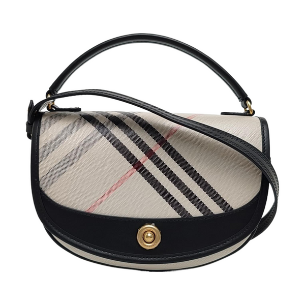 Coated Canvas Shoulder Bag Beige