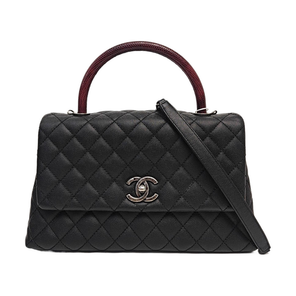 COCO HANDLE Medium Quilted Grained Calfskin Multicolor
