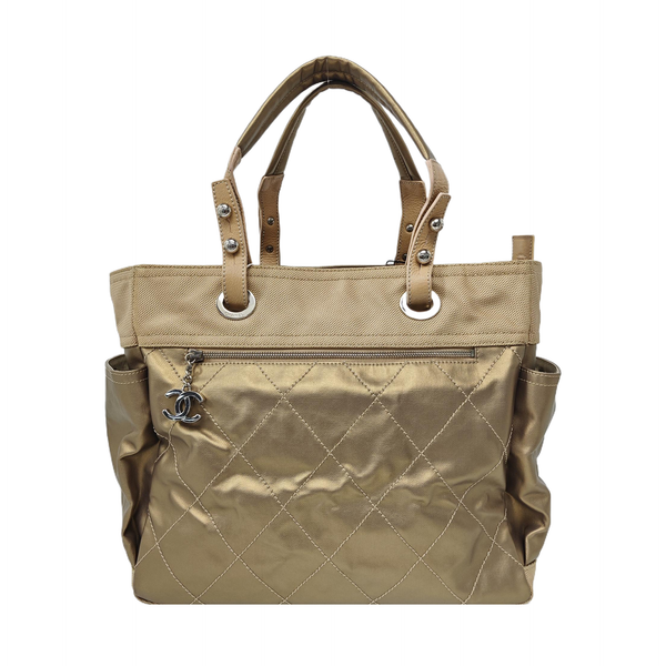 PARIS BIARRITZ Large Quilted Coated Canvas Beige