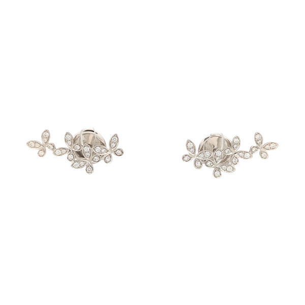 18k White Gold Silver Stud Earrings