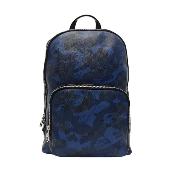 Damier Coated Canvas Backpack Blue