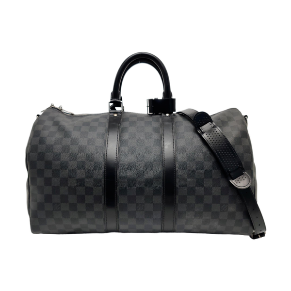 KEEPALL 45 Damier Graphite Coated Canvas Gray