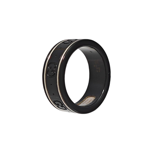 Icon 18k White Gold Black Ring HK 11