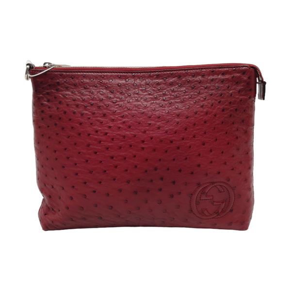 Soho Medium Quilted Ostrich Red