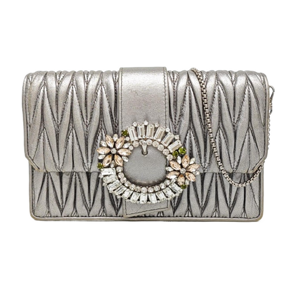 Matelassé Quilted Lambskin Silver