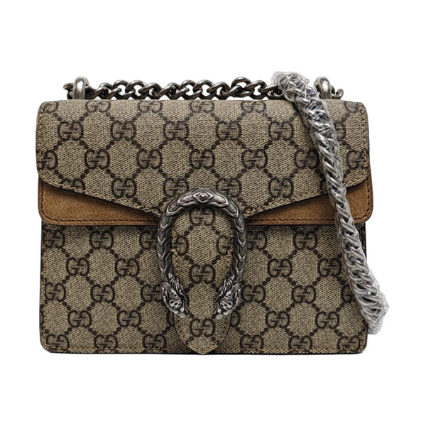 Dionysus Mini Monogram Coated Canvas Beige