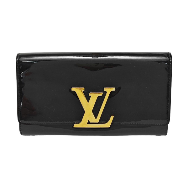 LOUISE Patent Leather Black Wallet