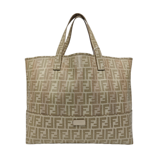 Coated Canvas Shoulder Bag Beige