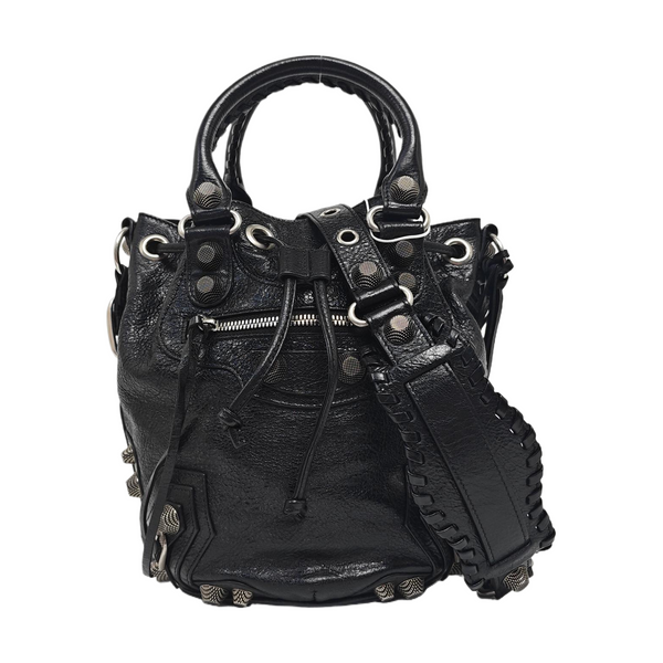 Pompon Bag Calfskin Black