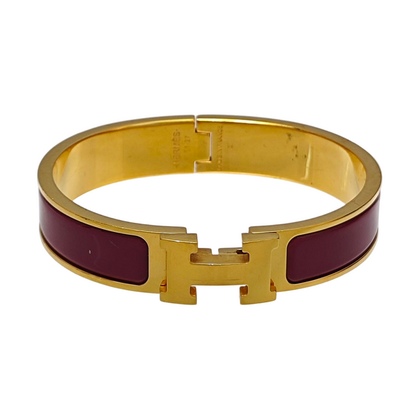 Clic H Metal Red Bangle