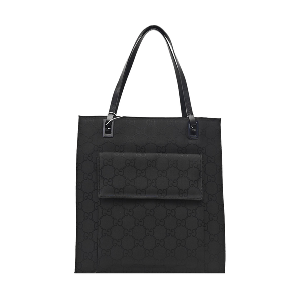 Monogram Fabric Tote Bag Black