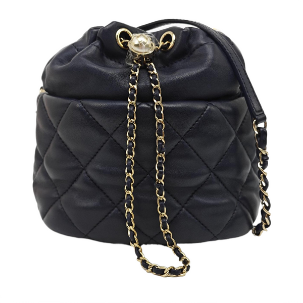 Quilted Lambskin Shoulder Bag Blue