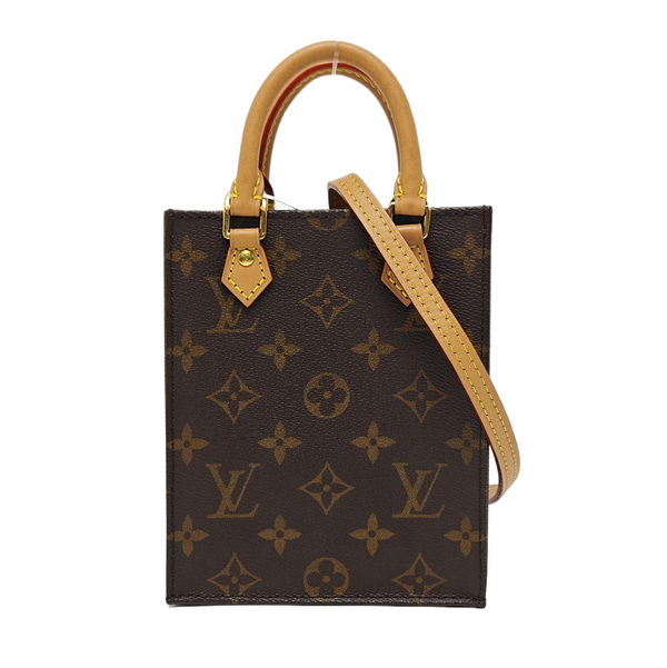 SAC PLAT Mini Monogram Coated Canvas Brown