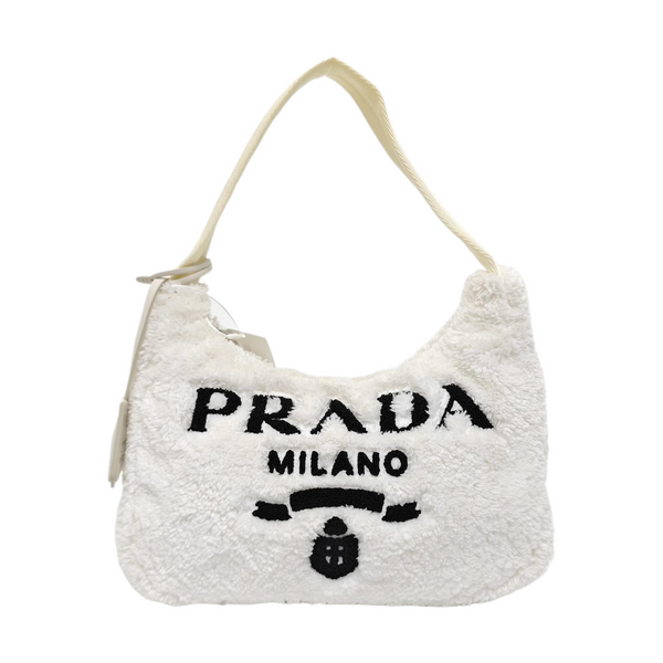 Minibolsa Re-Edition2000 de felpa blanca