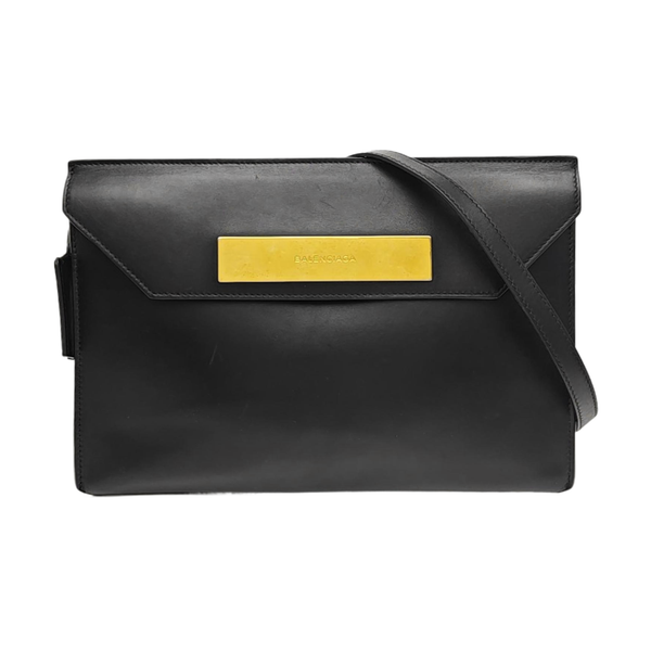 Leather Shoulder Bag Black