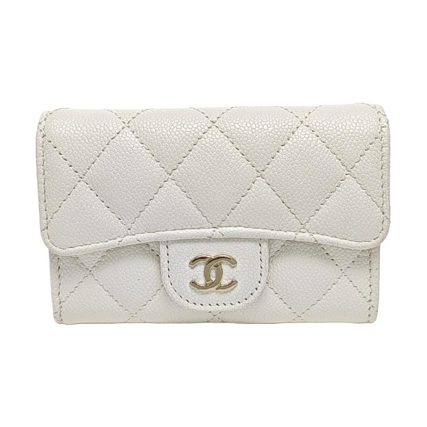 CLASSIC FLAP Quilted Grained Calfskin White
