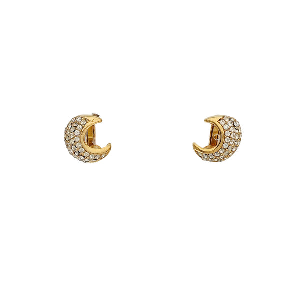 Twist Round Metal Gold Clip On Earrings