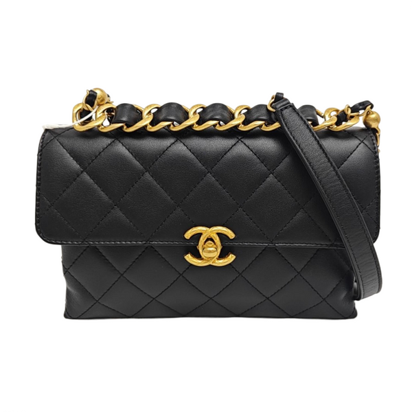 KELLY Small Quilted Calfskin Black