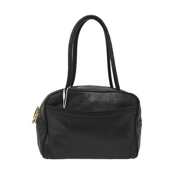 Calfskin Top Handle Bag Black