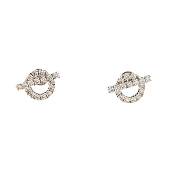 Finesse White Gold Silver Stud Earrings