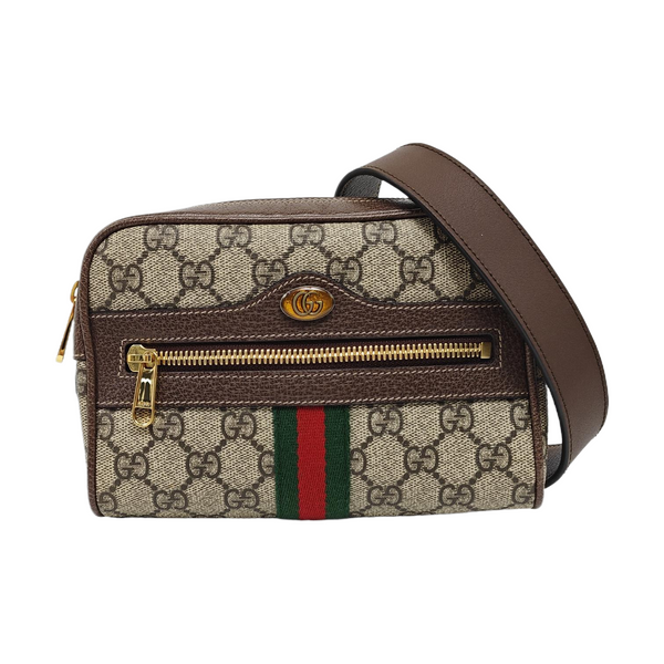 Ophidia Small Monogram Coated Canvas Beige