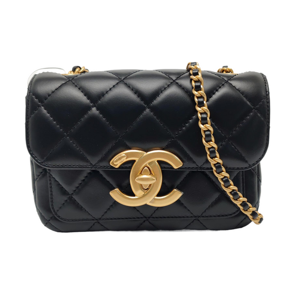 Mini Quilted Lambskin Black