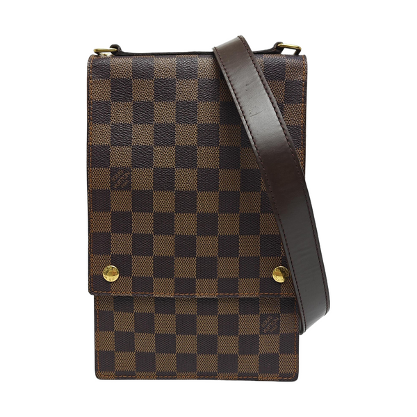 PORTOBELLO Damier Ebene Coated Canvas Brown