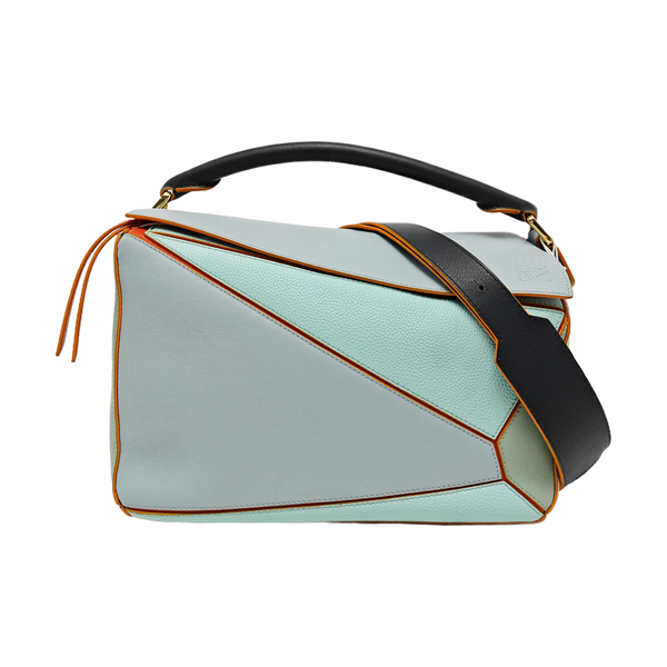 Puzzle Medium Calfskin Blue
