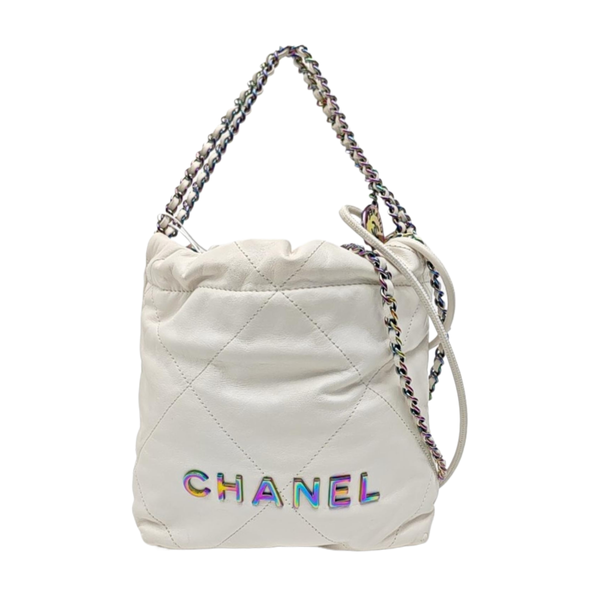 CHANEL 22 Mini Quilted Calfskin White
