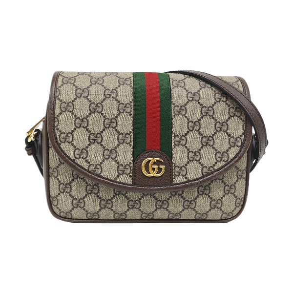 Ophidia Small Monogram Coated Canvas Beige