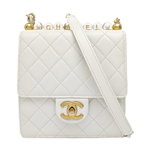 CLASSIC FLAP Mini Quilted Lambskin White