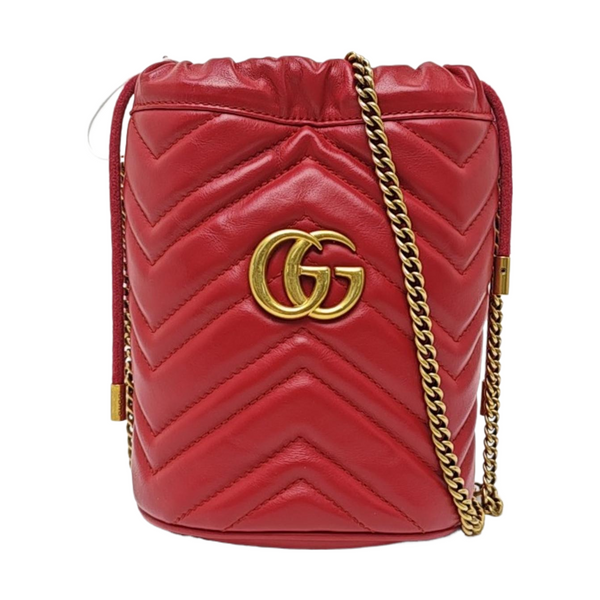 GG Marmont Mini Quilted Leather Red